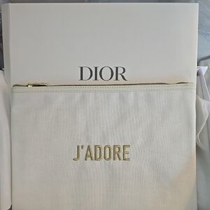Dior J'adore White and Gold Pouch With Box New